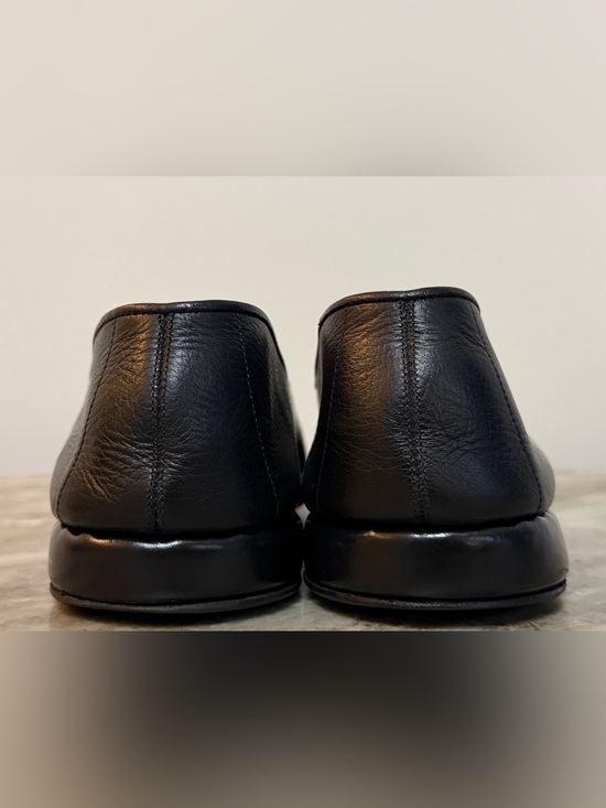 BELGIAN SHOES MR CASUAL LOAFER BLACK LEATHER SLIPPERS 9 $850 BOW TIE main image 10